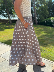 Mocha Polka Dot Skirt Amy