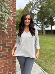 Grey Gold Lurex Knit Top Jenna