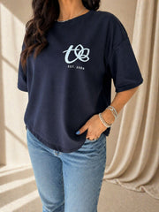 Navy The Tilletts Short Sleeve Sweatshirt