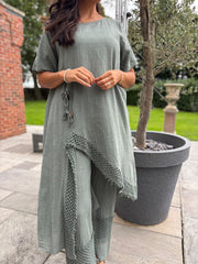 Khaki Crochet Tie Top Thelma