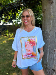 White Summer Spritz Tee Carol