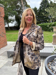 Olive Soft Animal Print Blazer Heidi