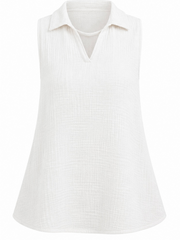 Stone Sleeveless Bubble Cotton Top Jean