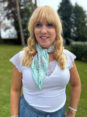 Mint Ditsy Summer Floral Scarf
