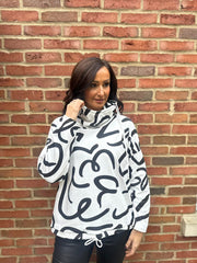 Black Swirl Super Soft Sweat Top Lisa