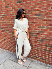 Stone Two Stripe Co-Ord Nikki