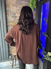Chocolate Long Sleeve Blouse Melissa