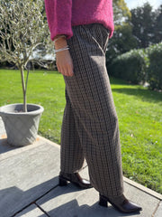 Chocolate Check Wide Leg Trousers