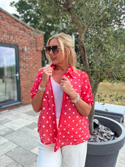 Red Polka Dot Blouse Kathy
