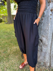 Black Cargo Pocket Jumpsuit Verity