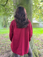 Wine Diamante Flower Shirt Kristie