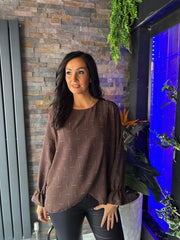 Chocolate Crossover Diamante Top Ruth