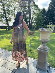 Chocolate Sparkle Bloom Maxi Dress Keeley