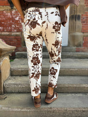 Chocolate Flower Pattern Trousers Isla