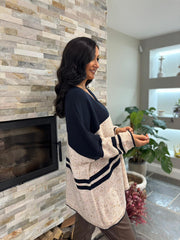 Navy Block Stripe Jumper Bethany