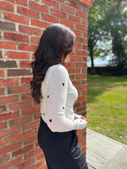 White Heart Knit Top Elsie