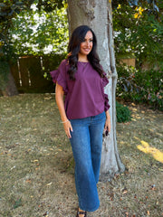 Grape Ruffle Top Maisie