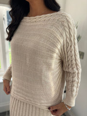 Stone Cable Detail Ribbed Two Piece