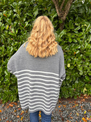 Grey Stripe Knitted Jumper Anne