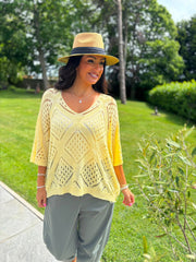 Lemon Diamond Knit Matilda