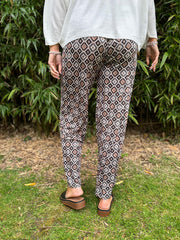 Chocolate Diamond Pattern Wide Leg Trousers
