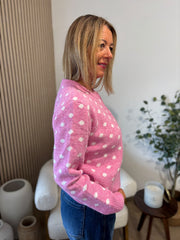 Candy Pink Polka Dot Cardi Beatrix