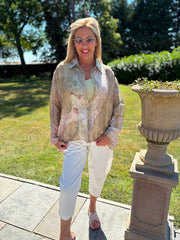 Stone Botanical Print Shirt Monique
