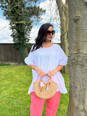 White Ruffle Hem Top Katrina