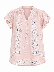 Rose Bubble Cotton Paisley Top Sammie