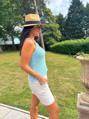 Blue Gold Heart Knit Vest Matilda