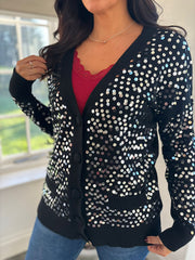 Black Sequin Sparkle Cardi Gemma