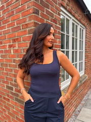 Navy Smooth Double Layered Vest Saylor
