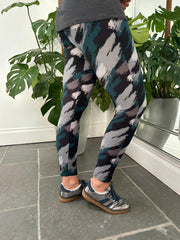 Teal Brushed Pattern Leggings