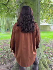 Chocolate Diamante Flower Shirt Kristie