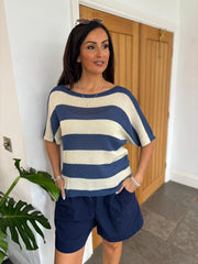 Navy Stripe Knit Luna