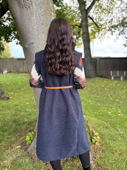 Navy Brushed Belted Waistcoat Andrea