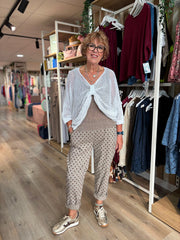 Mocha Polka Dot Trousers Marcia