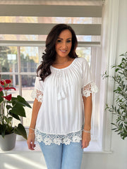 White Bardot Tassel Top Adeline