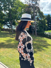 Black Flower Crochet Knit Lynn