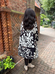 Monochrome Floral Detail Dress Eden