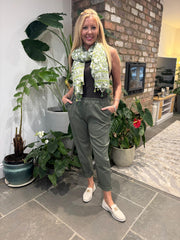 Khaki Frill Pocket Trousers Sasha