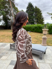 Chocolate Abstract Leaf Blouse Hailey