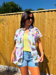 Grape Abstract Leaf Blouse Katie