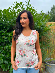 Stone Vintage Floral Ruffle Vest Yasmin