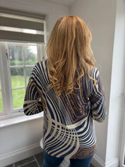 Navy Striped Chain Top Eliza