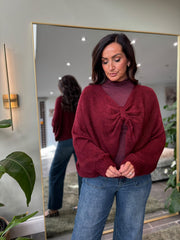 Wine Gathered Knit Florence