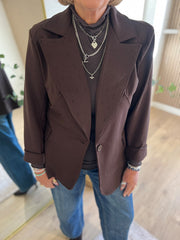 Chocolate Diamante Blazer Jude