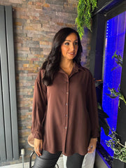Chocolate Long Sleeve Blouse Melissa