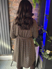 Silver & Gold Zig Zag Shimmer Dress Sadie
