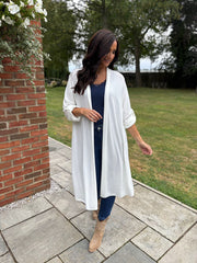 Winter White Super Soft Longline Cardi Mary